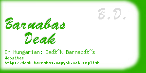 barnabas deak business card